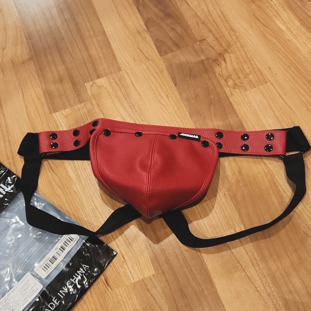 Snap Away Jockstrap PU Leather - Picture 4 of 8